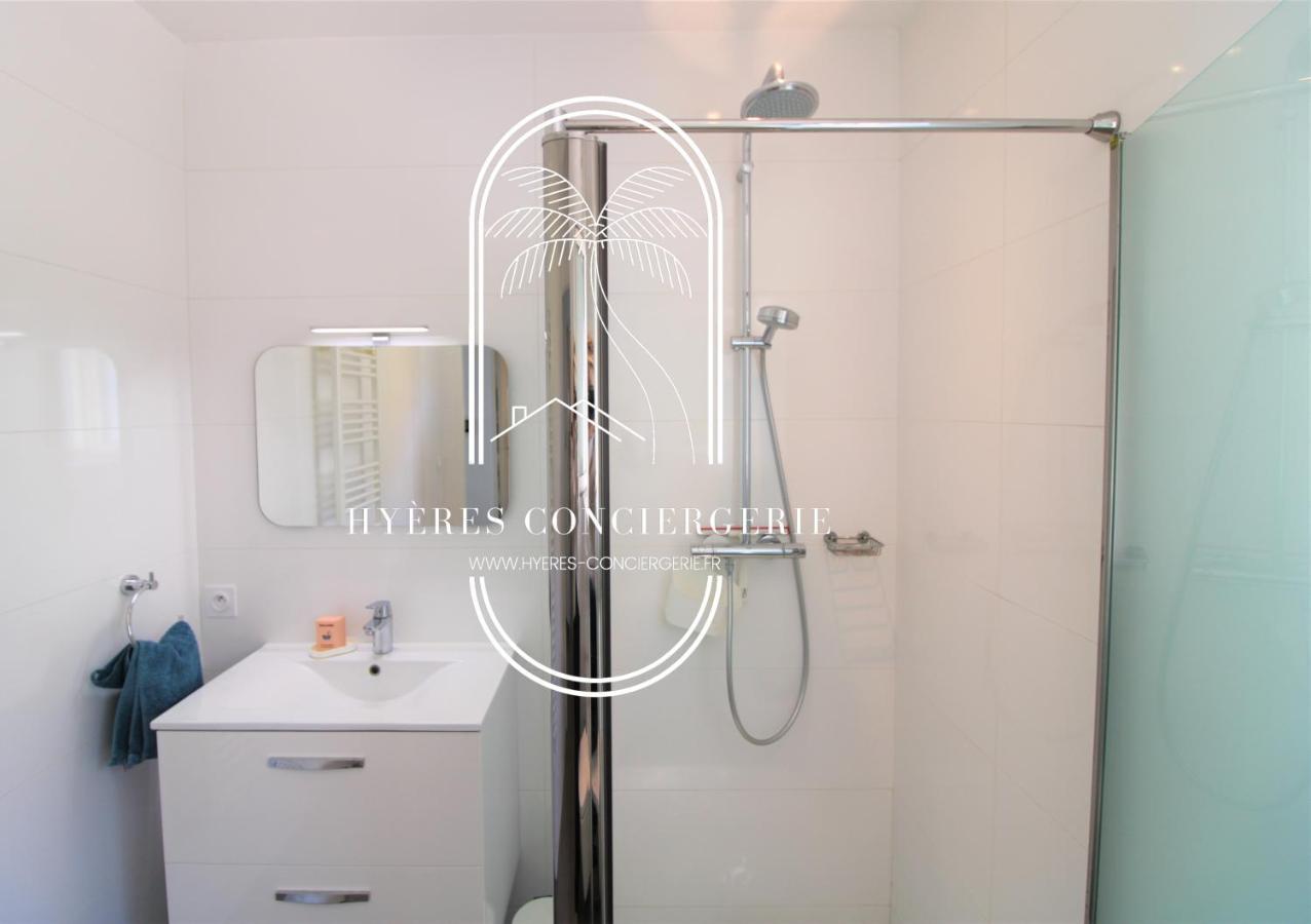 Villa Antoine Appartement Rdj Vue Mer Clim Wifi Parking Plage 50M La Garonne Le Pradet Kültér fotó