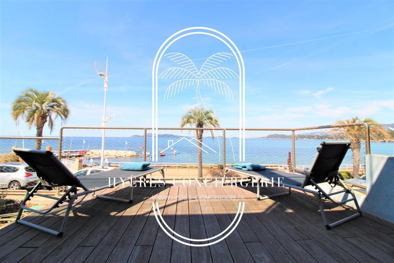 Villa Antoine Appartement Rdj Vue Mer Clim Wifi Parking Plage 50M La Garonne Le Pradet Kültér fotó